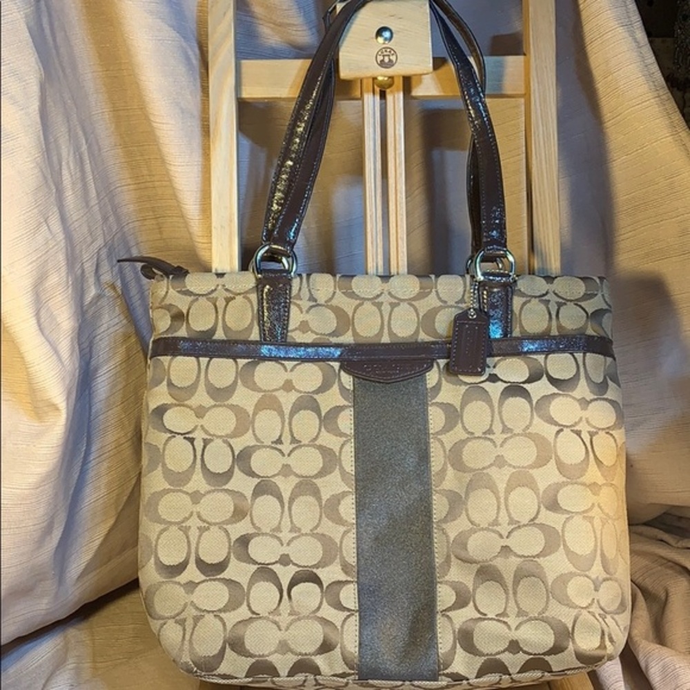 Coach iconic logo canvas/leather everyday tote